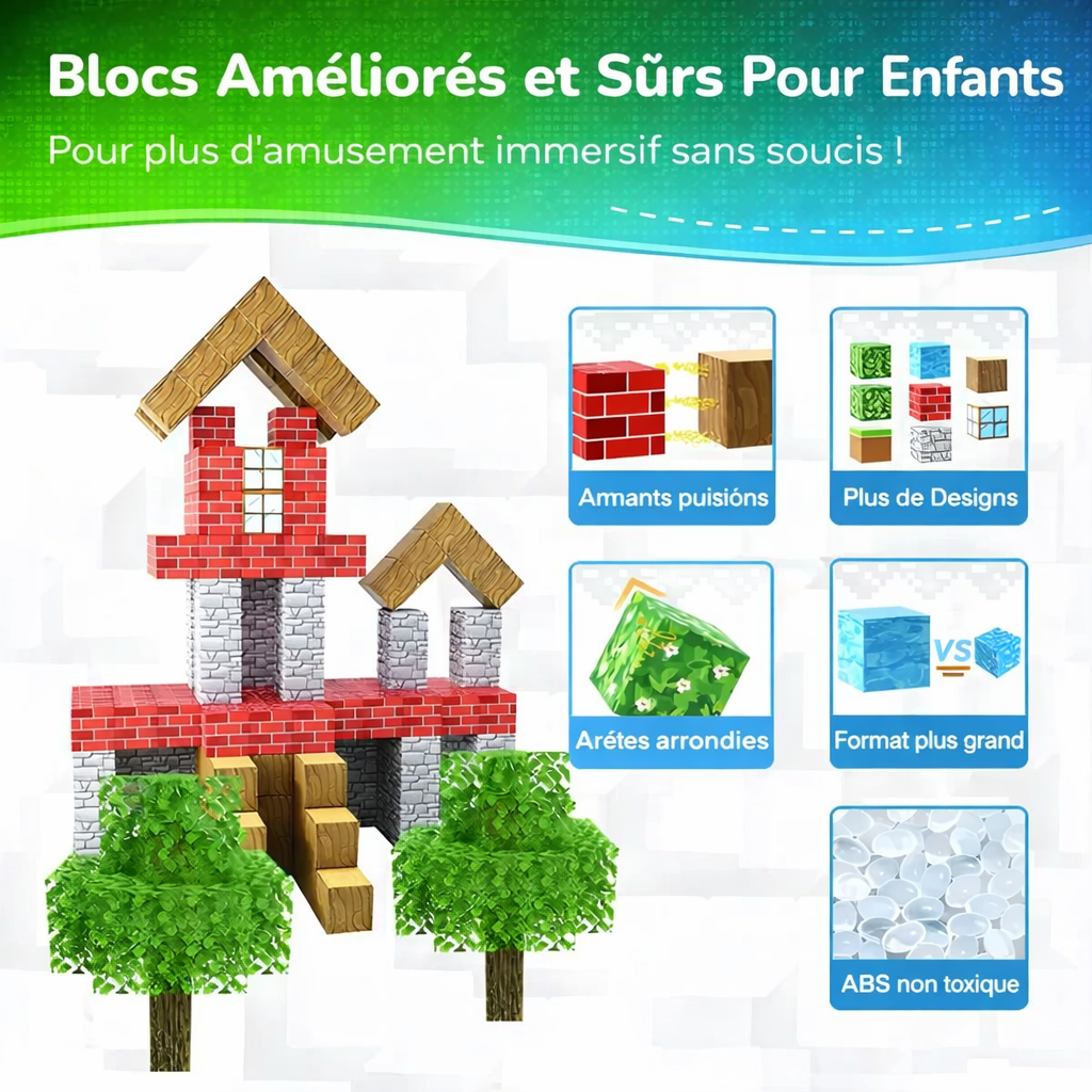 Blocs de Construction Magnétiques Éducatifs STEM