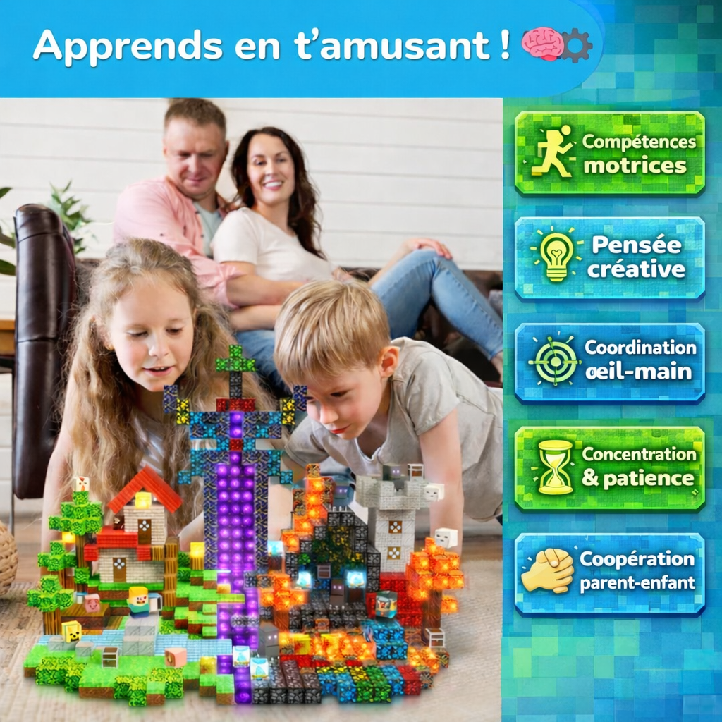 Blocs de Construction Magnétiques Éducatifs STEM